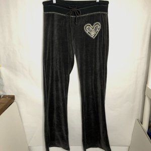 Twisted Heart Gray Velour Lounge Pants Size Large